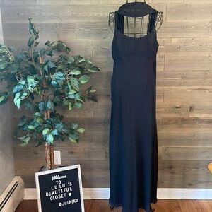 Black, spaghetti, strap size 8, formal occasion, dress with shawl